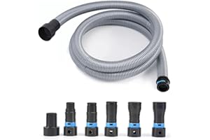 Hilitand Dust Collection Hose Kit, 1.25in X 10ft Vacuum Hose with 6 Adapters, Quick System for Power Tools and Vacuum Cleaner