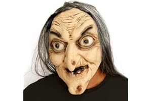 Halloween Novelty Scary Latex Witch Mask Novelty Dressing Up For Halloween Party Realistic Old Man Face