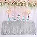 BalsaCircle Sequin Rectangular Silver Sequin Tablecloth 60-Inch by 102-Inch