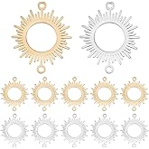 beinkmake 12 Pcs Sun Connector Charms Cabochon Vintage Celestial Link Pendants Round Blank Bezel Craft Supplies for DIY Necklace Bracelet Earring Chain Jewelry Decoration