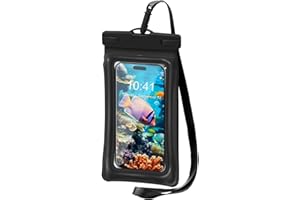 MOLOSLEEVE 1/2 Pax Floatable Waterproof Phone Pouch Floating Case Bags for iPhone 16 Pro Max/15Pro, Floatable IPX8 Cellphone Dry Bag Beach Cruise Ship Essentials-Black-8.3″