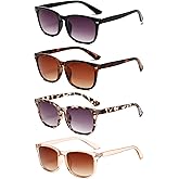 RLOZRN Bifocal Reading Sunglasses for Women - Classic Retro Outdoor Sun Readers with Metal Hinge - Anti Glare UV400 Protection - 4 Pairs, 1.5 Strength