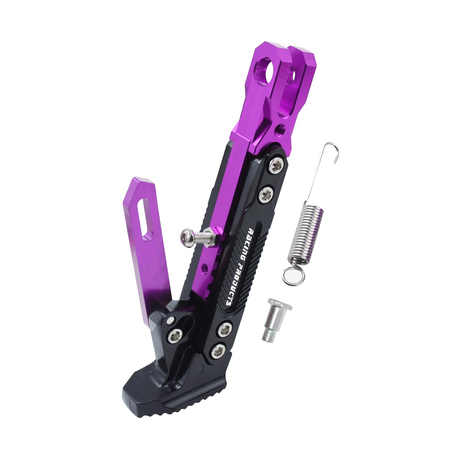 Photo 1 of Universal Motorcycle Kickstand Adjustable Foot Side Support Parking Kickstand for Electric Motorbike Parking Foot Side Support Stand (Purple)