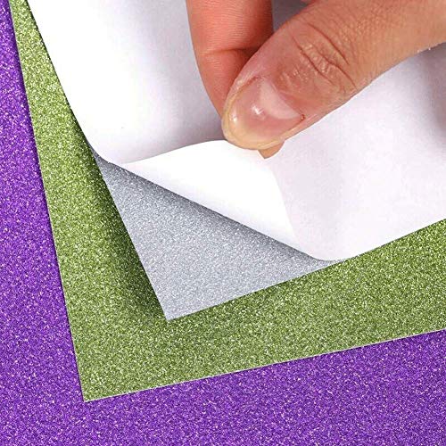 JOHOUSE 30Sheets Vinyl Glitter Cardstock Paper Sheets, Sparkle Vinyl