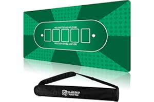 ALANGDUO 70" x 35" Professional Poker Table Topper Mat for Texas Hold'em | Non-Slip Rubber Surface | Portable Casino-Style Gaming Mat for 6-10 Players | with Storage Tube & Waterproof Design