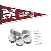 College Flags & Banners Co. Morehouse Maroon Tigers Pennant Flag and Wall Tack Mount Pads