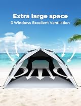 Glymnis Pop Up Beach Tent Large 4-6 Person Instant Sun Shelter UV 50+ view 5