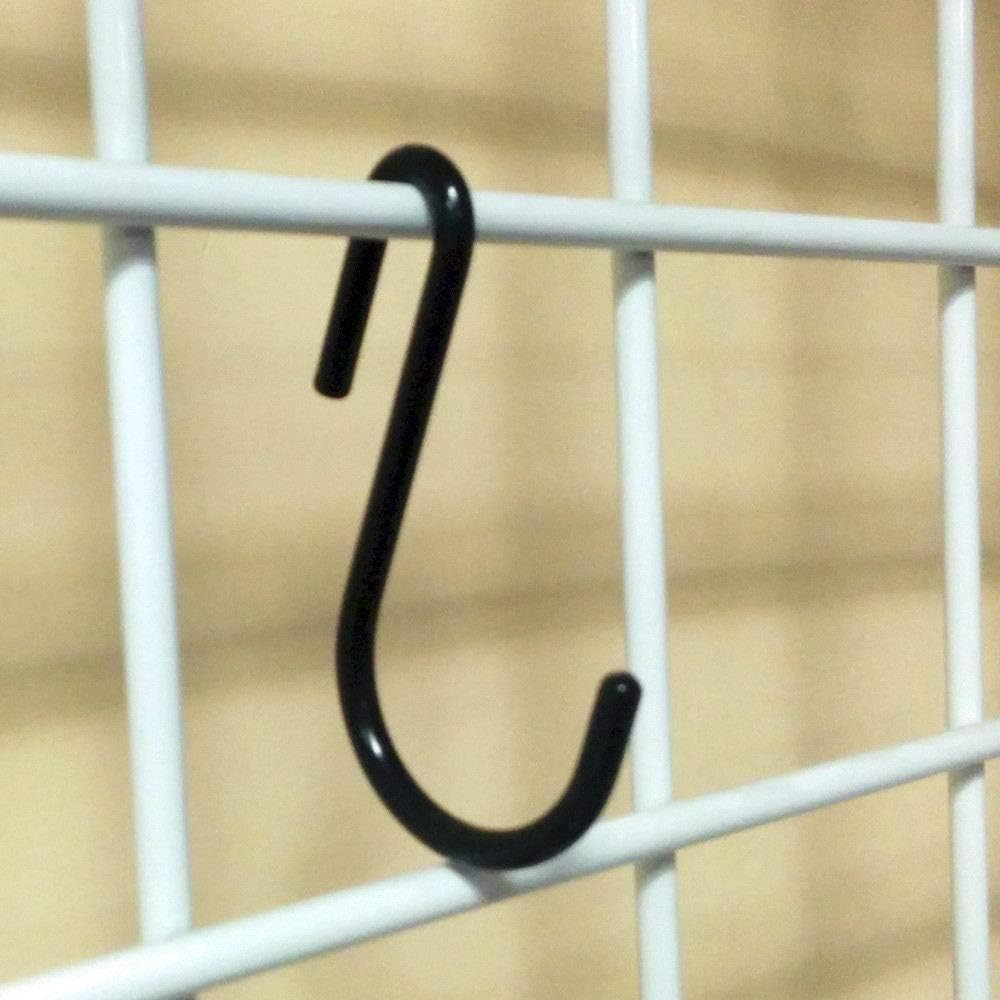 S Shaped Hook for Retail Grid Displays 2.75 H with 1.25 Upturn Black 1