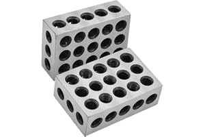 raseparter 1 Pair of 1-2-3 Blocks Matched Pair with 23 Holes Precision Machinist Milling 0.0002 in Fit for Milling Machine Jig