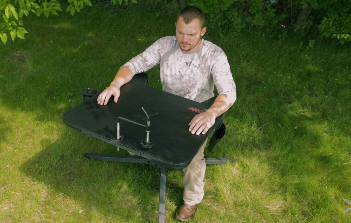 X-Stand Treestands The X-Ecutor 360 Shooting Bench X-Ecutor 360 Shooting Hunting Bench with Backrest & 360 Degree Swivel Seat, Black : Sports & Outdoors
