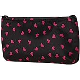 Pxiryanlow Red Outdoor Travel Storage Cosmetic Bag,Portable Travel Cosmetic Bag Makeup Case Heart Dot Print Toiletry Wash Organize Multifunctional Makeup Bag