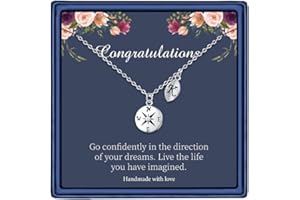 MONOOC Graduation Gifts for Her 2024, Compass Necklace Graduation Necklace Leaf Initial Necklaces Graduation Gifts 2024 High School College Graduation Gifts for Her Class of 2024 Gifts