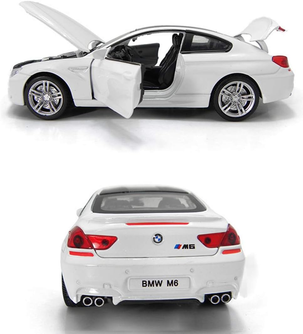 Brand New 1:32 BMW M6 Diecast Car Model Collection Sound&light Colour White (Colors May Vary) by Jinmen