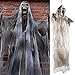 Halloween Props Scary Decorations Life Size Hanging Ghost Skeleton for Home Yard Outdoor Indoor Party Décor (White, 70inch)