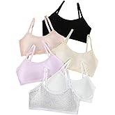 Herepai Big Girls' Adjustable Training Bra Cotton Bras Wireless Light Padded 10-16 Years
