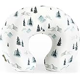 GRSSDER Nursing Pillow Cover Stretchy Minky Removable Nursing Covers for Breastfeeding Pillows, Ultra Soft Comfortable Slipcover for Boys, Wild Forest Pattern
