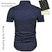 MUSE FATH Men's Button Down Dress Shirt-100% Cotton Casual Short Sleeve Shirt- Party Dress Shirt-Navy Blue-M