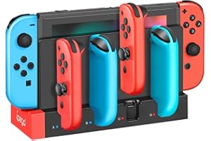 TNP Switch Joycon Charging Dock for Nintendo Switch Controller Charger Station and Switch OLED, Support 4 Joy con Holder with