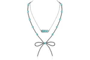 CHISOONBANNER Navajo Pearl Bow Necklace Western Jewelry for Women Cowgirl Turquoise Necklaces Jewelry