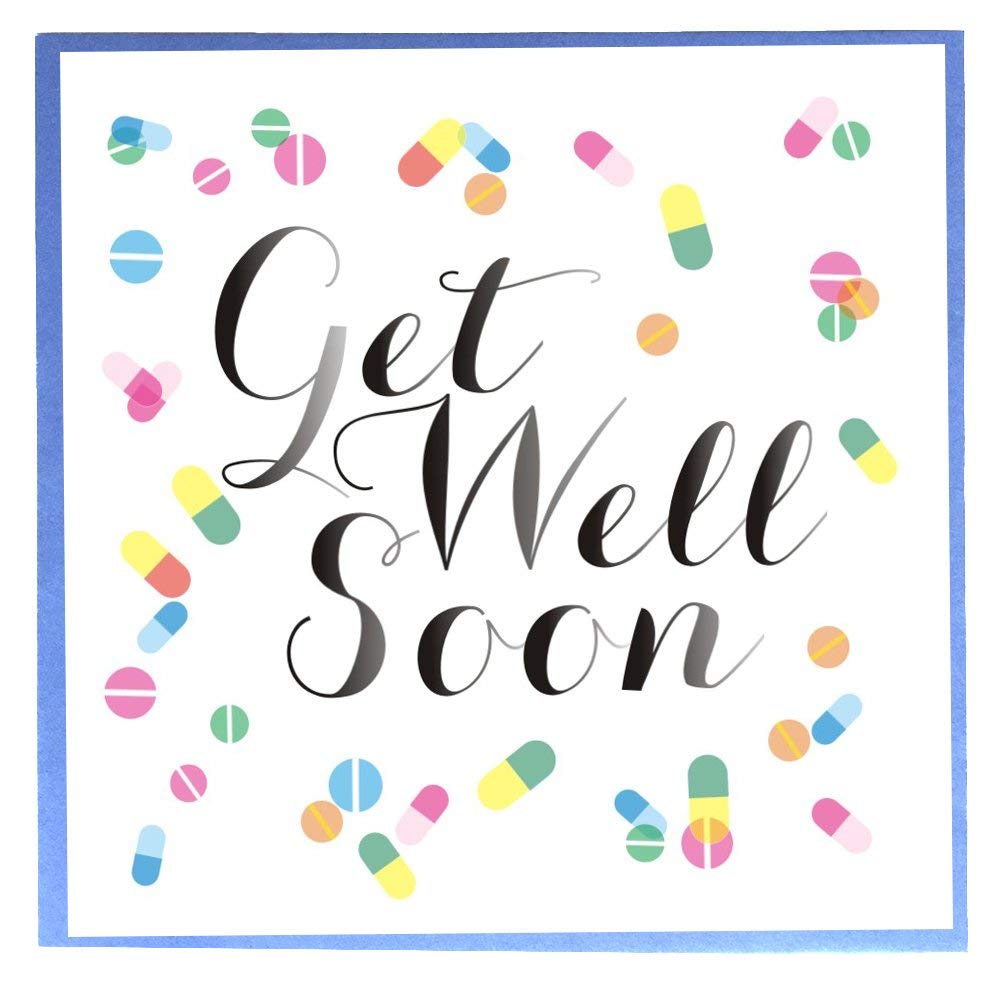 Claire Giles Greeting Cards, Get Well Card, Pills design Get Well Soon Greeting Card