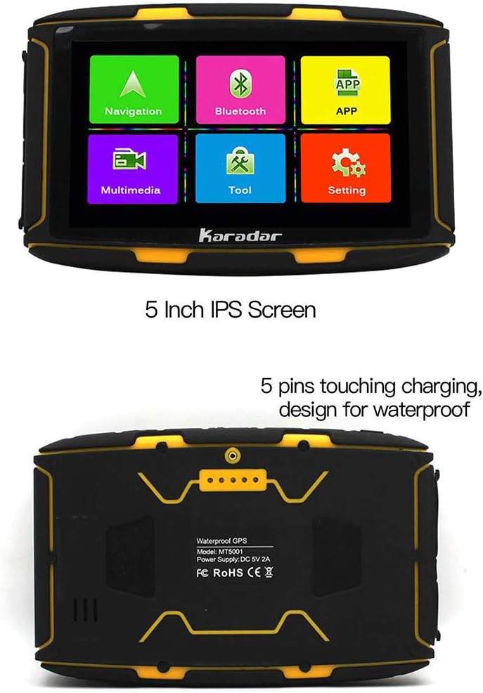 CX Best Portable GPS navigator 5 inch IPS resistance screen Suitable for all motorcycles and cars 360 degree rotatable Prevent getting lost