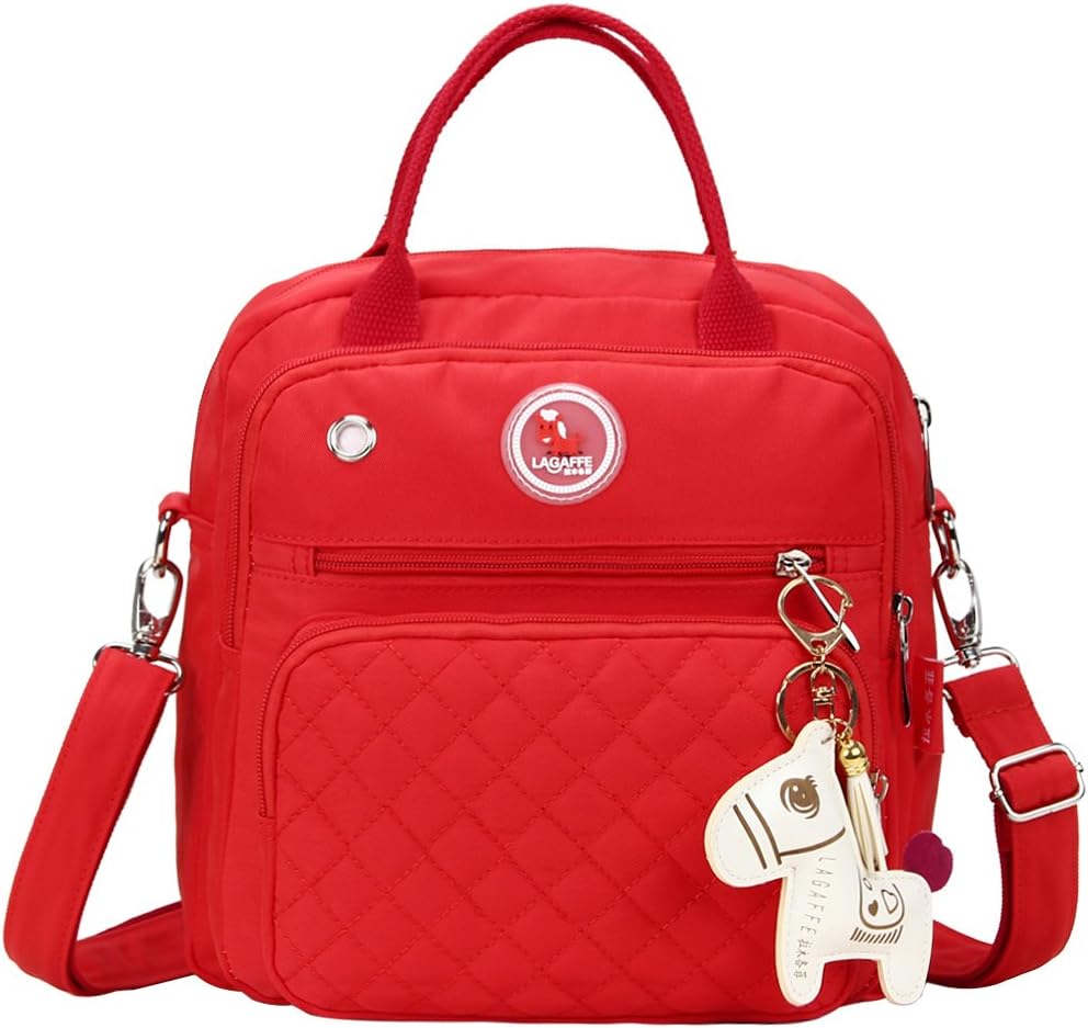 Small Waterproof Baby Diaper Bag Tote Messenger Backpack-Red