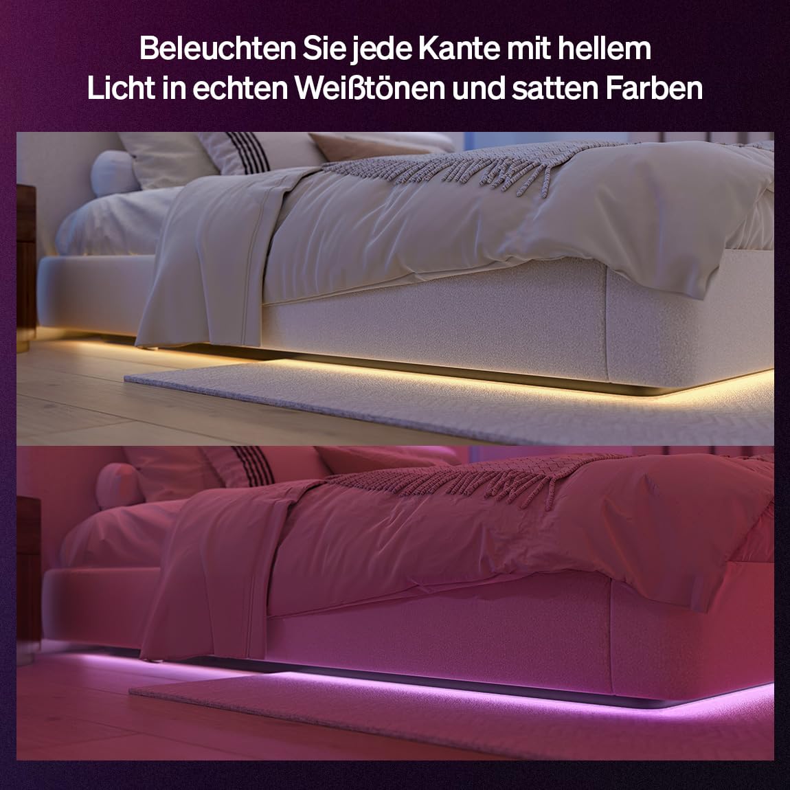 Philips Hue Flux 10m LED-Lightstrip, 1200 lm Lichtband, flexible Innenbeleuchtung, Chromasync™-Farbmischung, RGBWWIC, LED Streifen zuschneidbar, erweiterbar, wiederverwendbar, App- und Sprachsteuerung 3