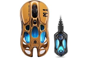G GRAVASTAR GravaStar Mercury M1 Pro Wireless Gaming Mouse with PAW3395DM Sensor, Magnesium Alloy Handcrafted Vintage Finish, 26000 DPI, 5 Programmable Buttons, Outfit with 1K & 4K Dongle, Up to 200H Endurance