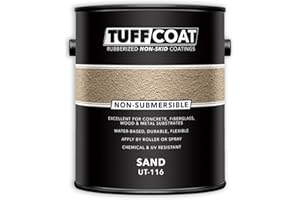 Tuff Coat UT-116 Sand - 1 Gallon: Medium Texture, Non-Submersible, Water-Based, Rubberized Non-Skid Coating