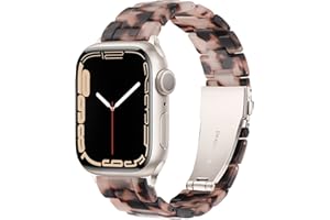 Light Apple Watch Band - Fashion Resin iWatch Band Bracelet Compatible with Stainless Steel Buckle for Apple Watch Series 7 S