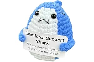 CDOUTSUN Funny Positive Crochet Shark Gifts, Emotional Support Crochet, Positive Crochet Animals, Shark Stuff Valentines Birthday Gift for Friend,Family,Lover