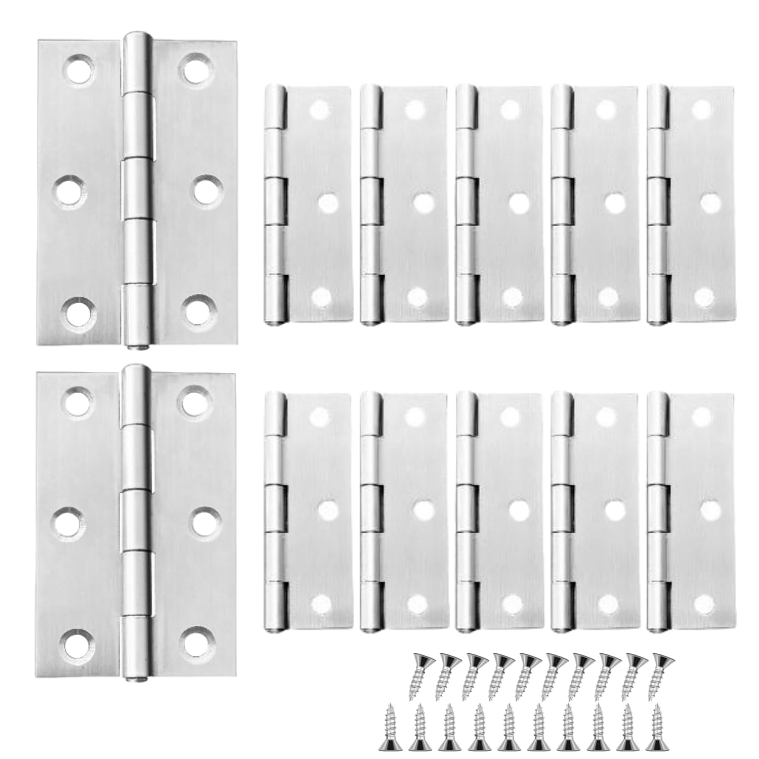 Photo 1 of 12 PCS 2.5 inch Door Hinge Thick Cabinet Hinge, High-end Stainless Steel Butt Hinges for Wood, Small Hinges Window Hinges Outdoor Hinges with 72 Mounting Screws, Silver