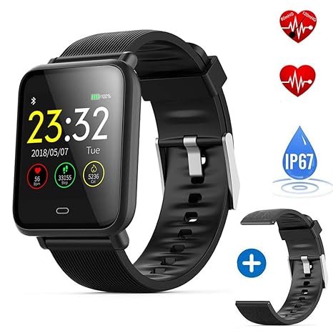 DeYoun Wasserdichte Smart Watch Fitness Armband-Uhr für Männer und Frauen - Fitness Tracker mit Herzfrequenz, Schrittzähler -