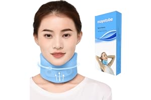 MAYETUBE Neck Brace Soft Cervical Collar,Foam Neck Stretcher for Pain Relief Neck Support After Whiplash or Injury,Adjustable Neck Collar for Sleeping Universal Neck Braces for Women&Men (Regular-17.72"x3.35")