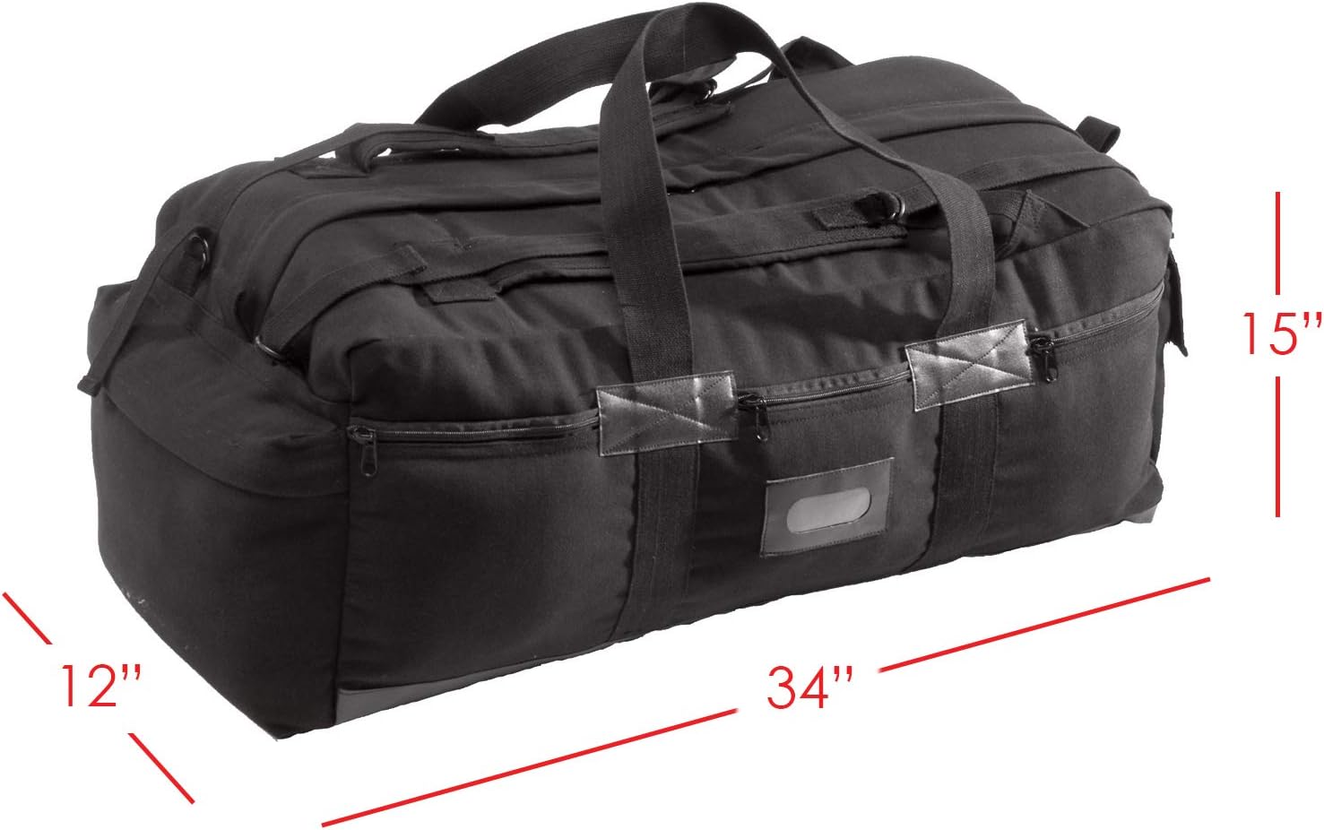 Texsport Tactical Travel Bag with Padded Shoulder Straps to Carry on your Back , Black, 34'' x 15'' x 12'': Sports & Outdoors