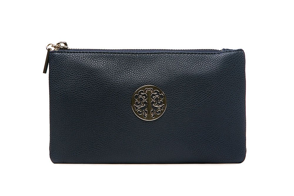 Women's Long & Son Small Clutch, Wristlet, Shoulder ,Cross-Body Bags (Navy)