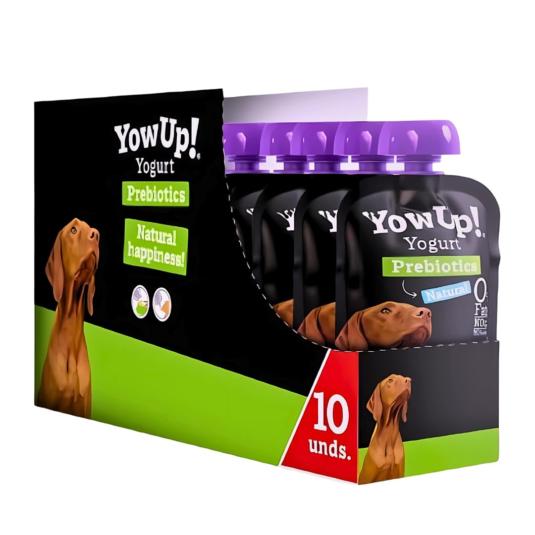 Yowup! Digestive Health Dog Yogurt Pouch - Prebiotic Formula, 10 Pack, 115gm Each, Lactose-Free