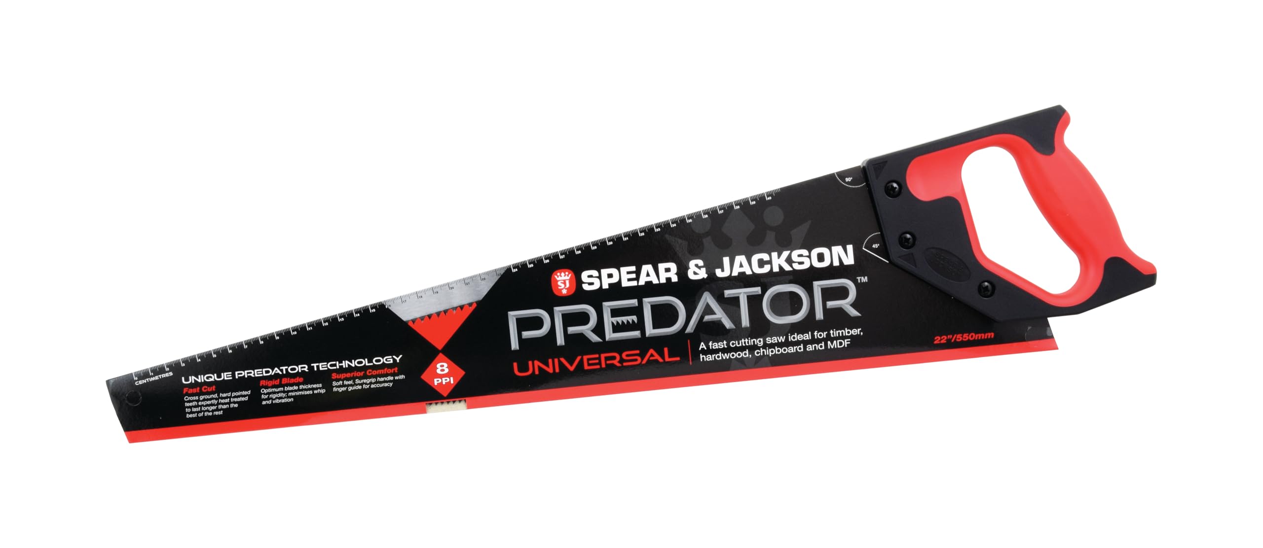 Spear & Jackson B9822 Predator Universal Wood Saw 22" x 8 Points Per Inch