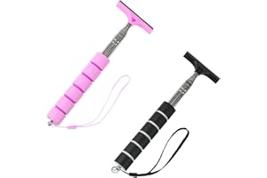 Silence Shopping 2 Pack Car Side Mirror Squeegee Retractable Auto Mirror Wiper,Mini Squeegee for Car Windows Cleaning,Stretch Up to 98cm/38 inch Long (Black+Pink)