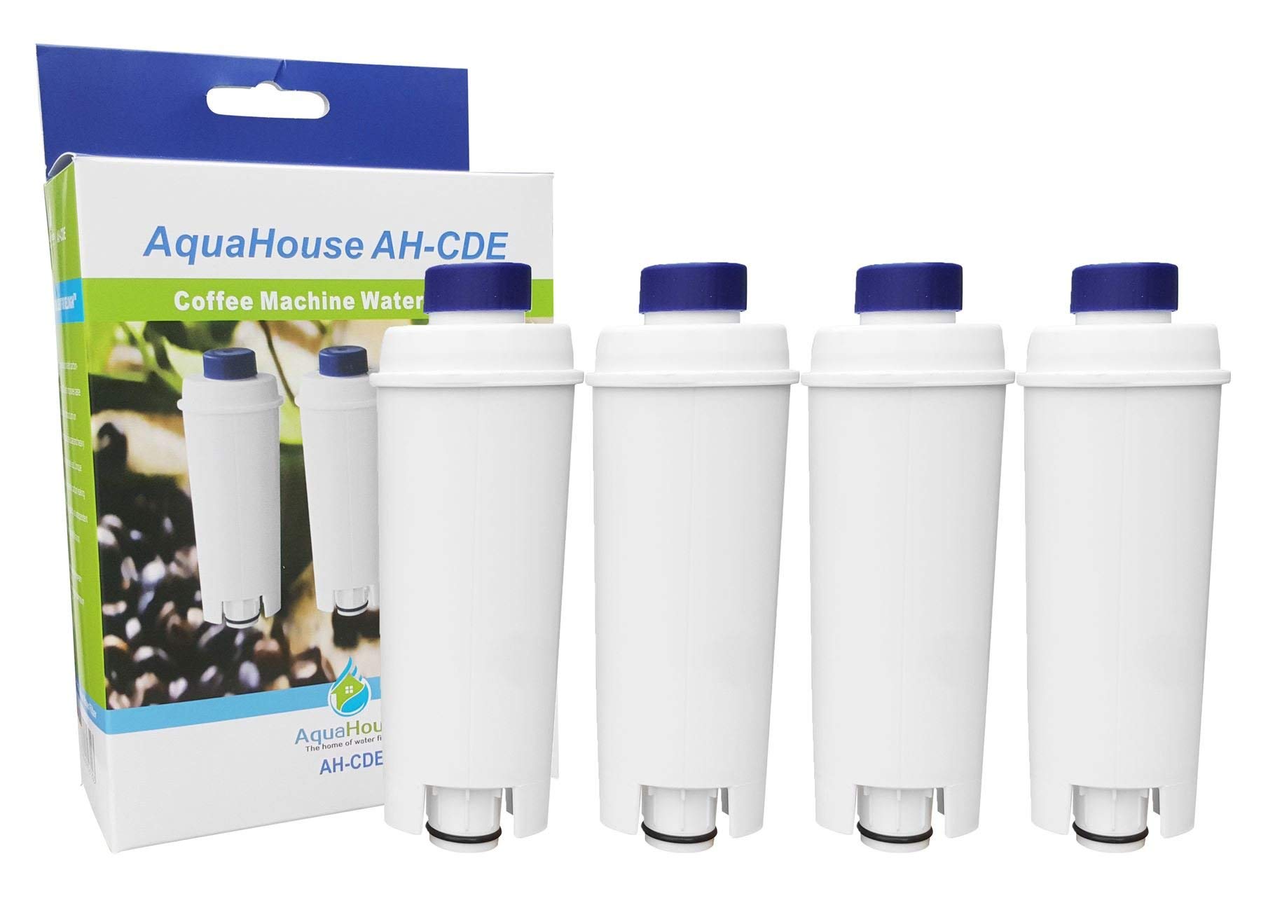 4X AquaHouse AH-CDE Compatible Replacement Filter for DeLonghi Water Filter Cartridge DLSC002, SER3017, 5513292811 for Coffee Maker