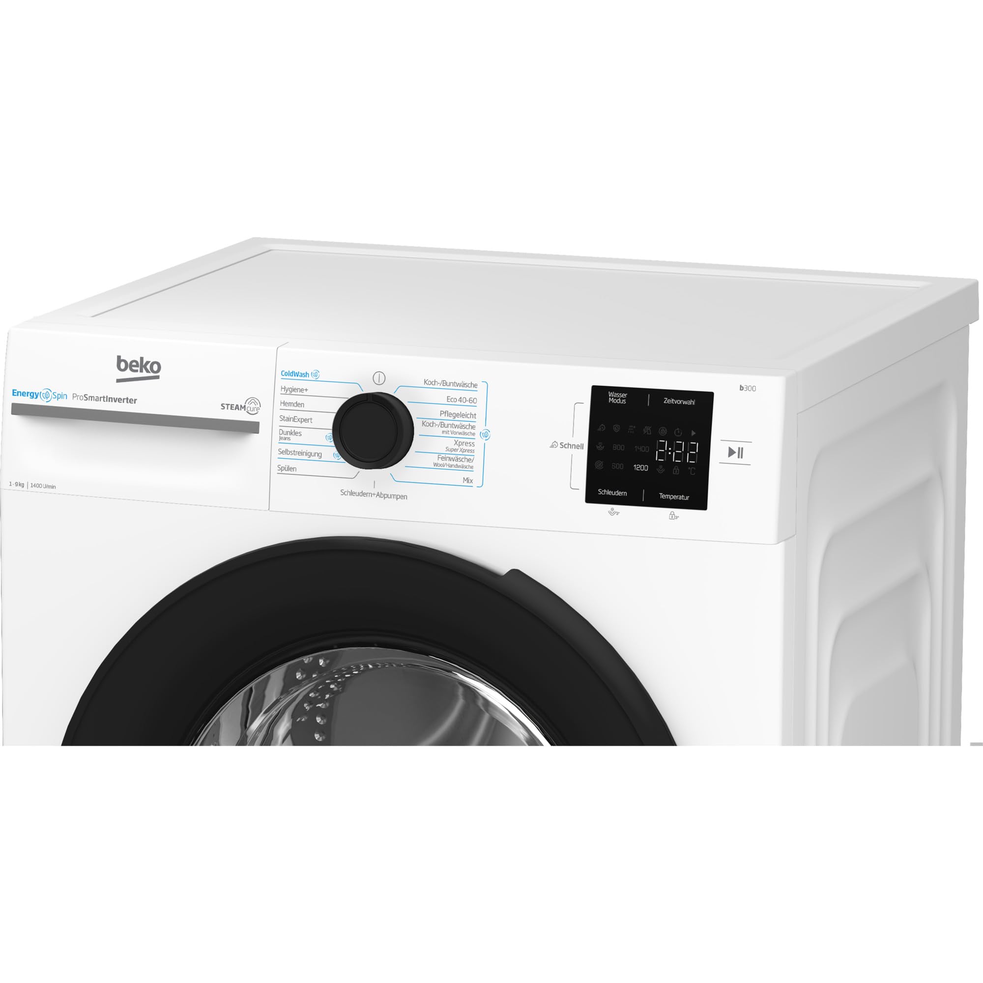 Beko BM3WFU3941X freistehende Waschmaschine, Waschvollautomat, 9 kg, EnergySpin, Schleuderwahl 1400 U/min, Hygiene+ allergikergeeignet, Coldwash Wasser-& Zeitersparnis, Weiß 6