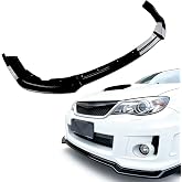 Front Bumper Lip Splitter Kit Compatible with Subaru WRX STI 2011-2014 | 3-Piece, Glossy Black
