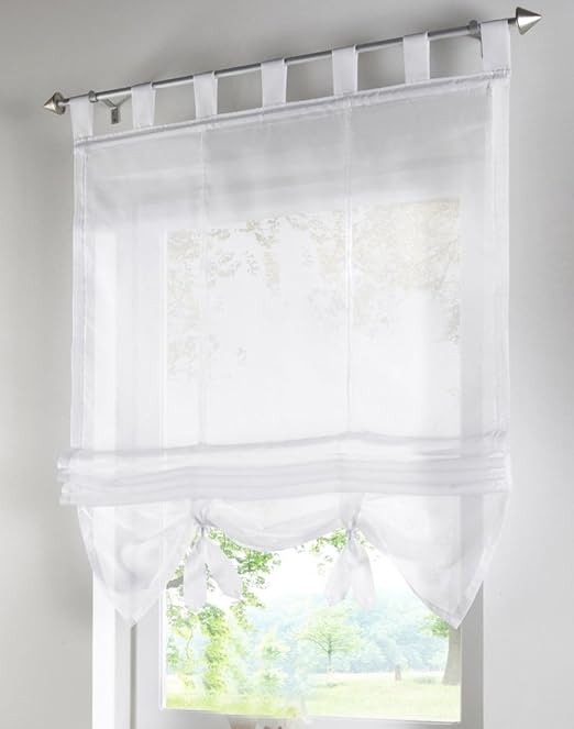 Amazon Com Livebycare 1pcs Solid Roman Shades Voile Ribbon