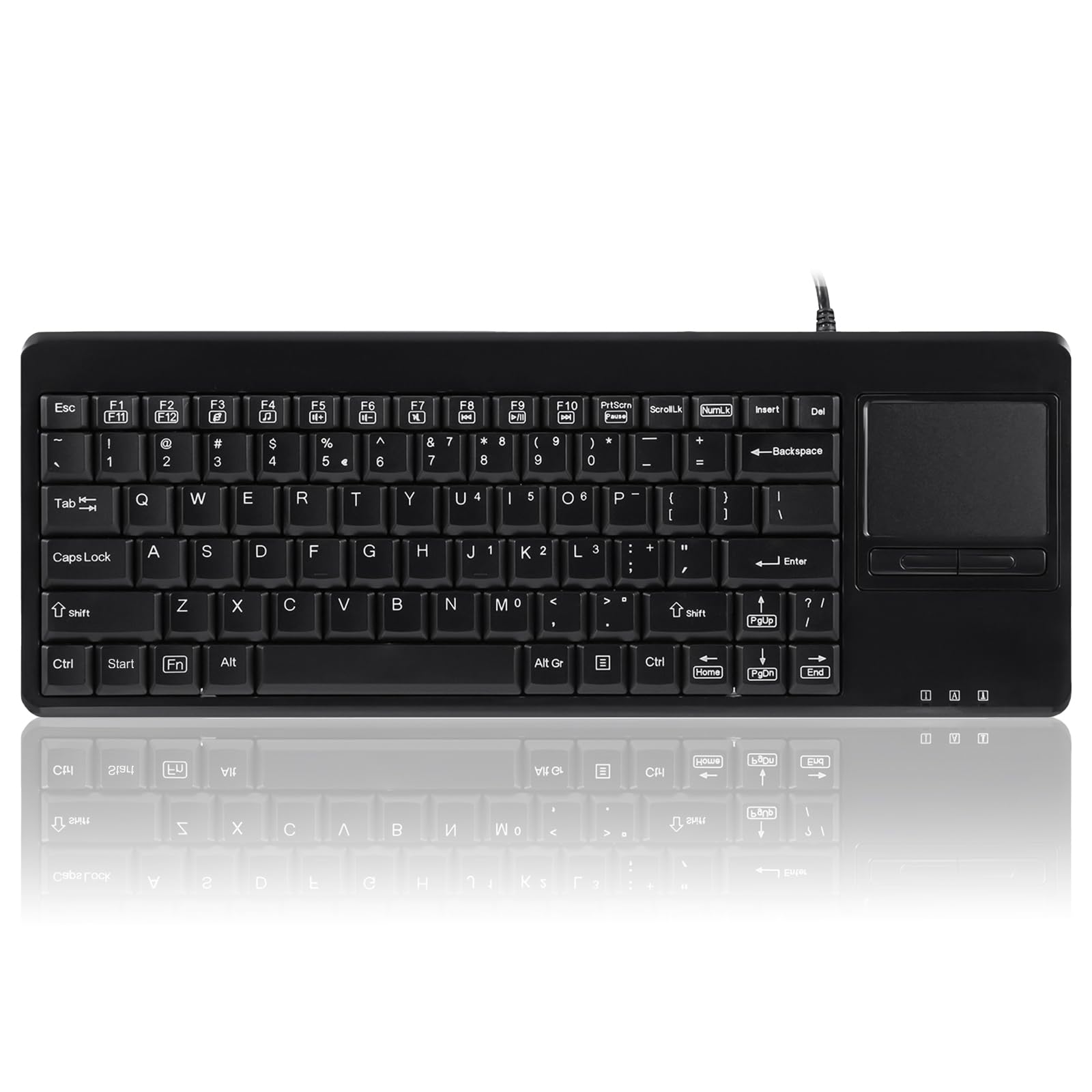 Perixx PERIBOARD-515H PLUS - Tastatur - mit Touchpad, Maustaste - Schwarz