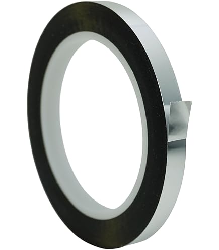 PATIKIL Cinta Película Poliéster Metalizada 5mm X 50 Metros, Paquete 3 Cinta Decorativa Metálica Plateada Brillante Cinta Adhesiva Espejo Para Detalles Pared Acento Artes Gráficas Molduras
