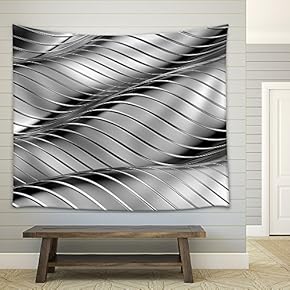 Abstract Wave Background with Reflective Surface - Fabric Wall Tapestry Home Decor - 51x60 inches