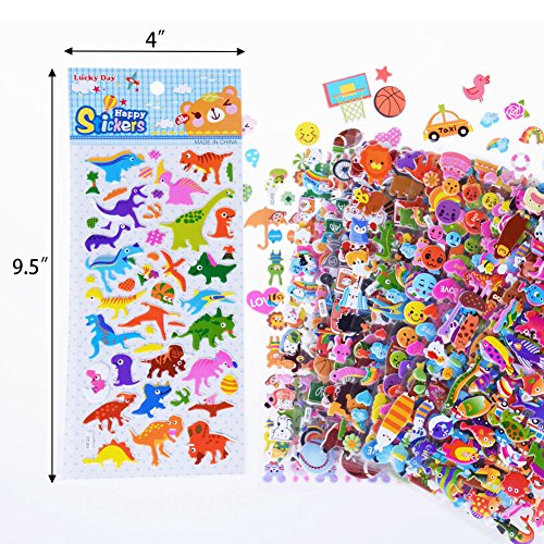Stickers for Kids 1500+, 20 Different Sheets, 3D Puffy Stickers, Bulk Kids Stickers for