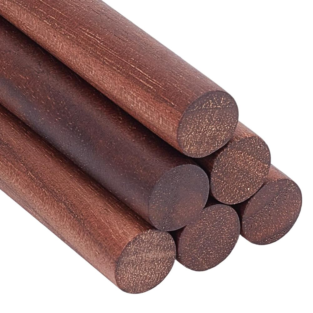 OLYCRAFT 14Pcs Walnut Dowel Rods 15x1.2cm Wooden Dowel Rod Sticks Wood Dowels Unfinished Round Wood Sticks Wooden Carving Blocks for Building Model Material Crafts Arts DIY Carving