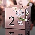 Metal Dice Set D&D, DNDND 7 PCS Flower Metallic DND Dice Set with Gorgeous Gift Case for Dungeons and Dragon Tabletop Game (Gold with White Flower)