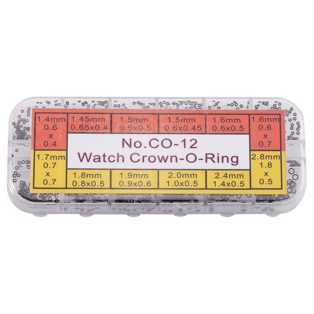 Waterproof O-Ring, 1.4-2.8mm 12 Sizes Rubber Rings Watches Gaskets, Tiny Crown-O-Ring Box Set, for Professional Plumbing Washer Seal, Faucet, Automotive, Mechanic, Door, Auto Quick Repair